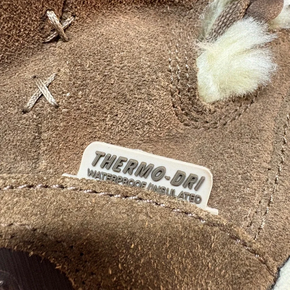 Hi-Tec Women Thermo-Dri Waterproof Insulated Winter Boots Brown Suede Faux Fur 6